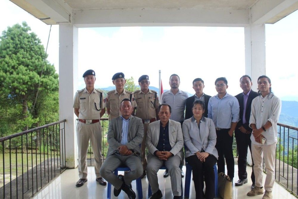Justice Songkhupchung Serto, then Chairperson of the NSHRC, with Commission officials and district administration representatives during a spot verification at Zunheboto Police Station on July 25, 2025, in connection with the death of an accused in police lock-up. The NSHRC’s 2025-26 Annual Report states that the Commission recommended compensation to the deceased’s parents, to be shared equally between the police personnel on duty on May 16, 2025, and the State Home/Police Department. (Morung File Photo)